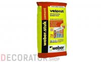 Цементная декоративная штукатурка weber.stuk cement, 25 кг