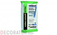 Шпаклевка суперфинишная белая полимерная weber.vetonit LR Fine, 25 кг