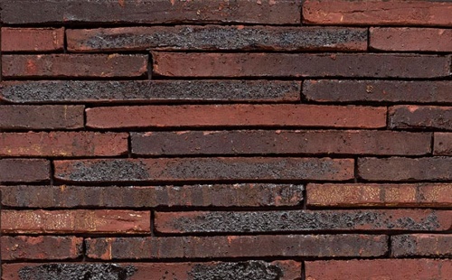 Кирпич облицовочный ручной формовки Terca Tobago Kohle Wasserstrich Special E1, 495*100*38 мм