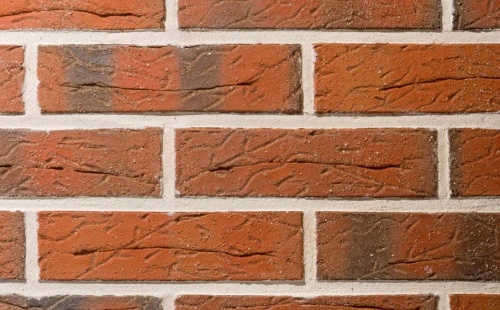 Кирпич облицовочный керамический пустотелый Terca Red flame F2F редуцированный с песком, 250*85*65 мм