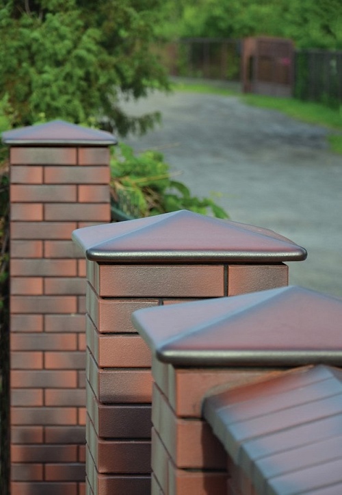 Клинкерный заборный оголовок KING KLINKER Таинственный сад (05), 400*400*90 мм