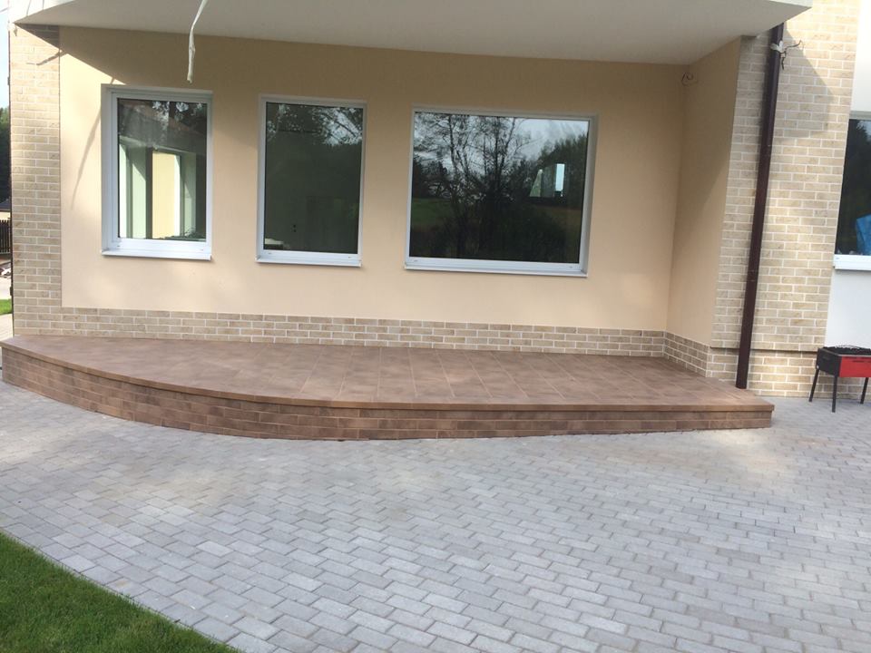 Монтаж клинкерных ступеней и плитки