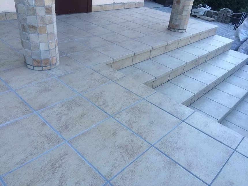 Монтаж клинкерных ступеней и плитки