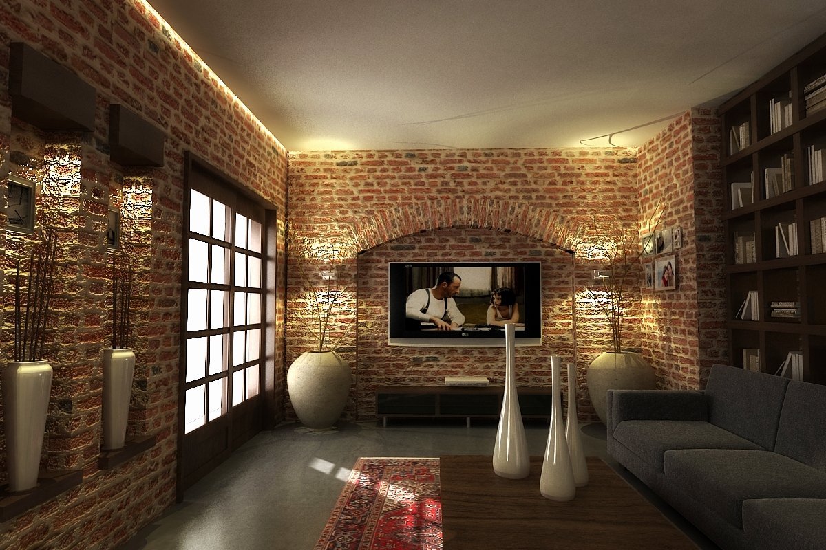 Укладка клинкера и камня в интерьере