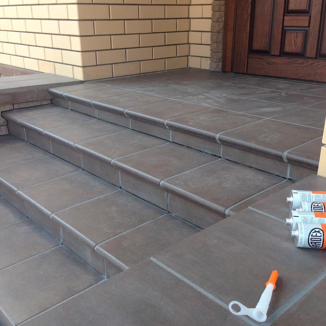 Монтаж клинкерных ступеней и плитки