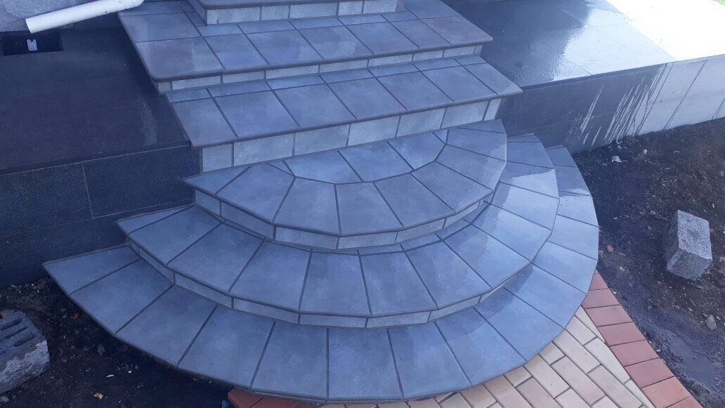 Монтаж клинкерных ступеней и плитки