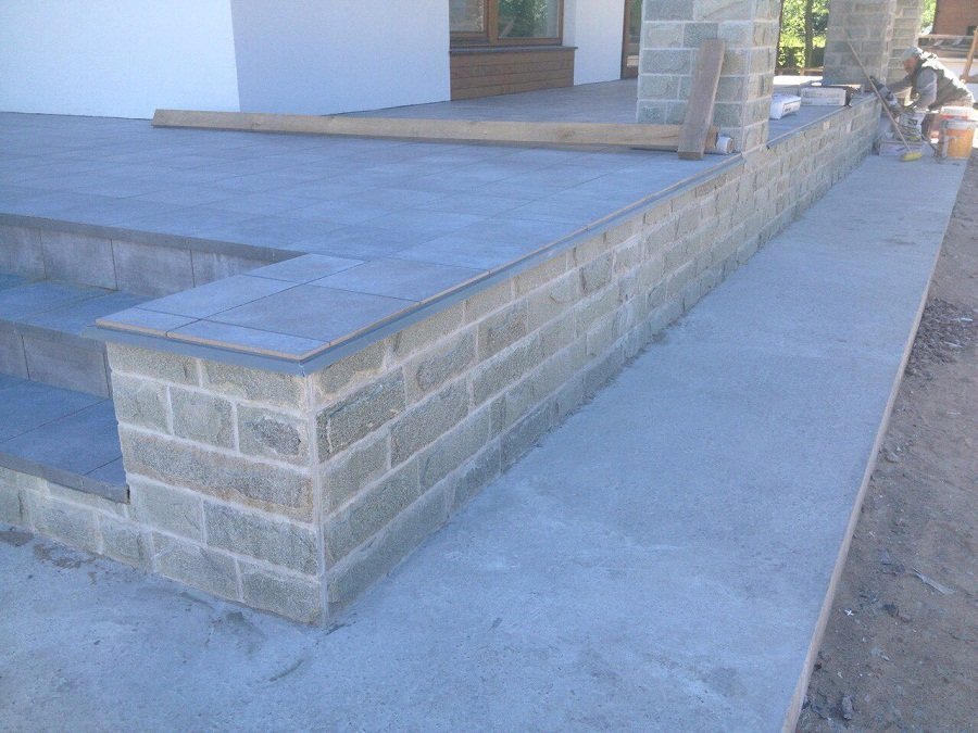 Монтаж клинкерных ступеней и плитки