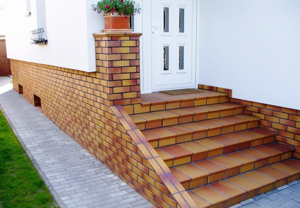 Монтаж клинкерных ступеней и плитки