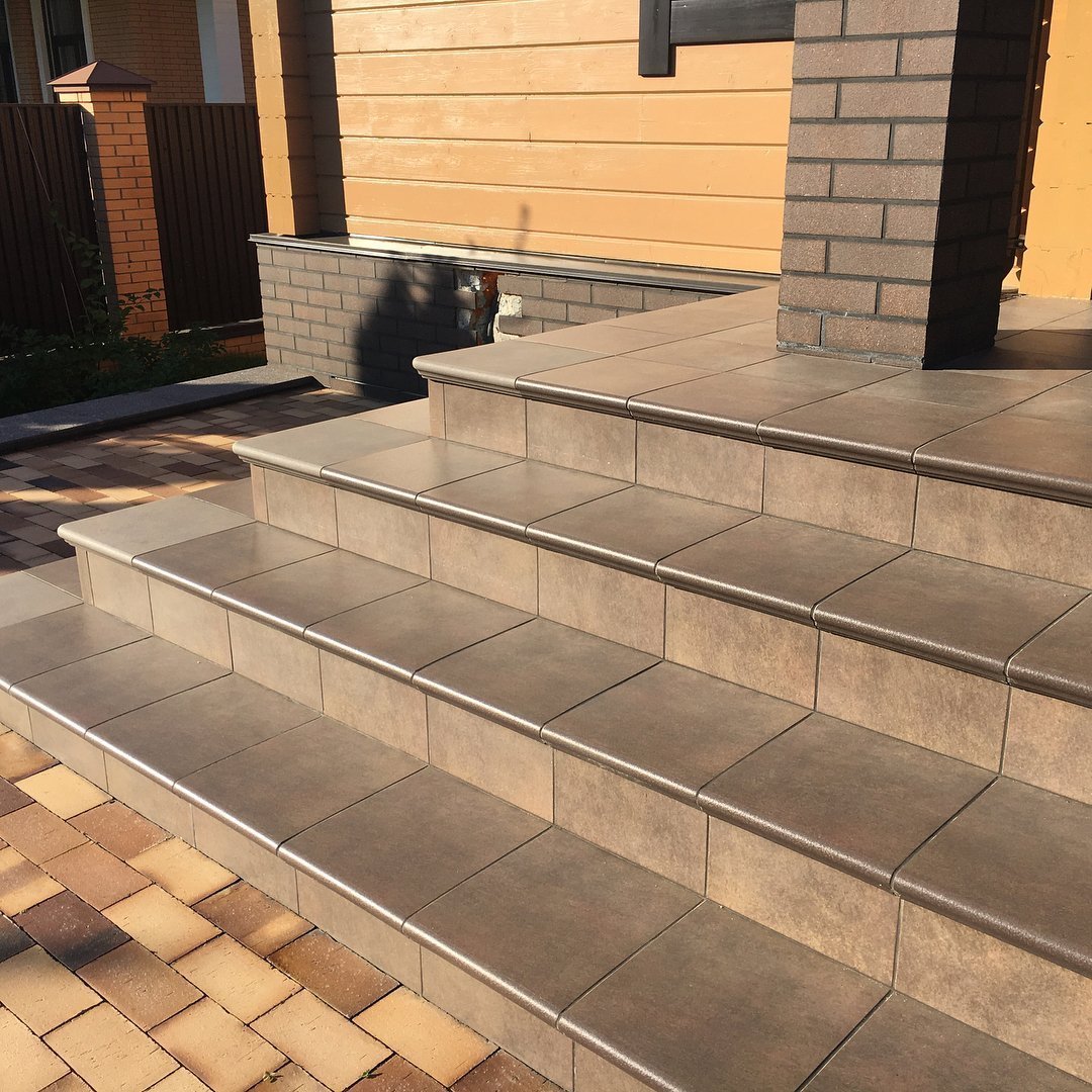 Монтаж клинкерных ступеней и плитки