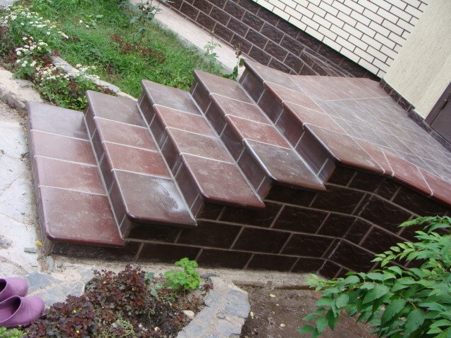 Монтаж клинкерных ступеней и плитки