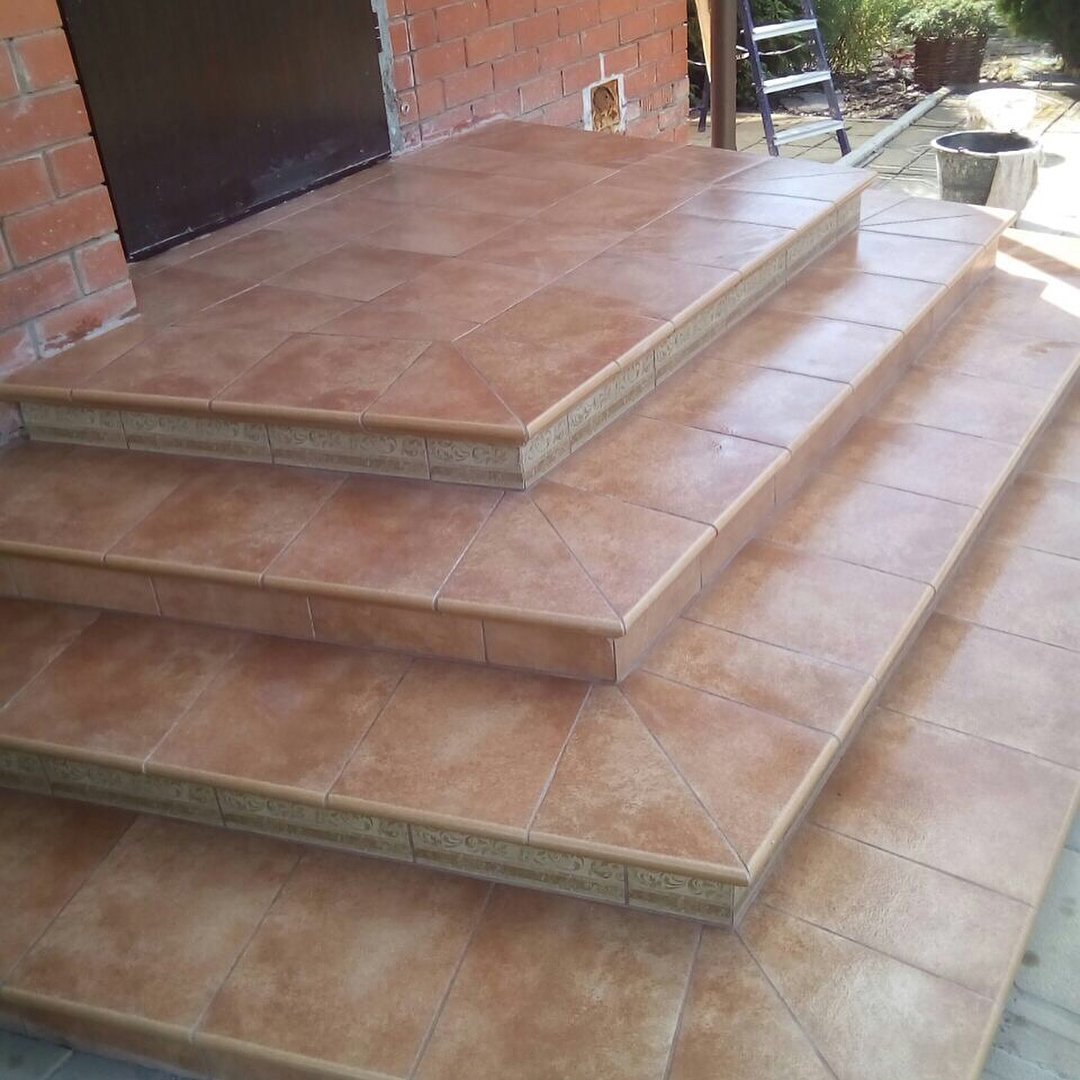 Монтаж клинкерных ступеней и плитки