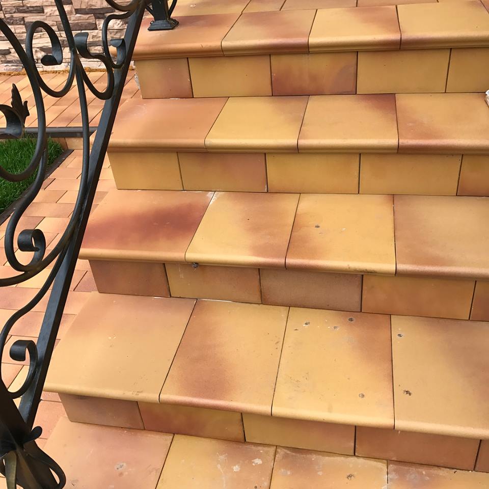 Монтаж клинкерных ступеней и плитки