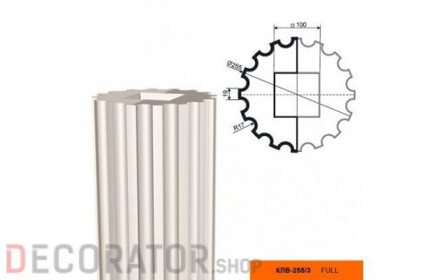 Колонна фасадная LEPNINAPLAST КЛВ-255/3 FULL,2000*255*255 м