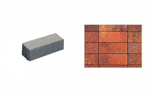 Плитка тротуарная ВЫБОР Паркет 4П.6, Листопад Арабская ночь красно-коричнево-оранжевый гранит,180*60*60 мм