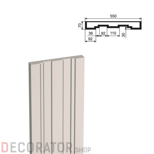 Пилястра LEPNINAPLAST ПЛВ-550/3,2500*70*550 мм