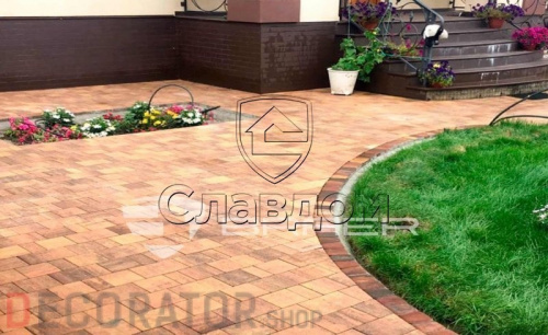 Плитка тротуарная BRAER Старый город Ландхаус Color Mix тип 9 "Закат", 80/160/240*160 мм