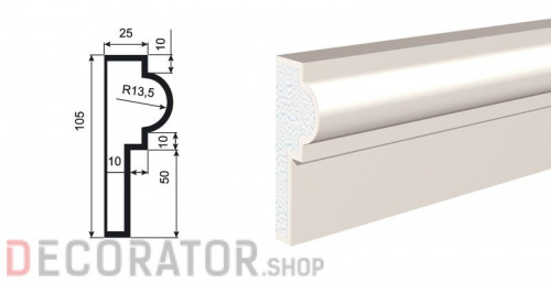 Молдинг LEPNINAPLAST МВ-105/3, 2000*105*25 мм
