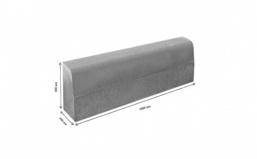 Магистральный бордюр ВЫБОР БР 100.30.18 Стандарт гранит с неполным прокрасом коричневый 1000*300*180 мм