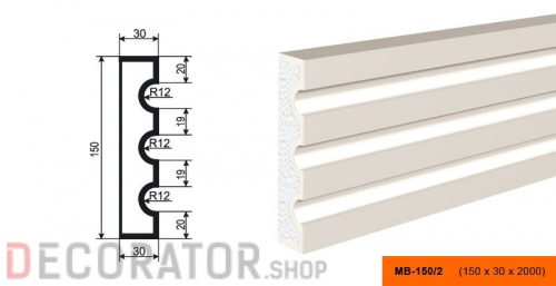 Молдинг LEPNINAPLAST МВ-150/2, 2000*150*30 мм