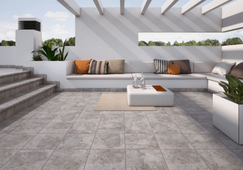 Клинкерная ступень-флорентинер Gres Aragon Rocks Gris, 330*297*14(36) мм