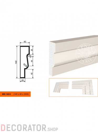 Молдинг LEPNINAPLAST МВ-140/4, 2000*140*40 мм