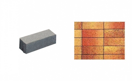 Плитка тротуарная ВЫБОР Паркет 4П.6, Листопад Осень коричнево-красно-желтый гладкий, 180*60*60 мм