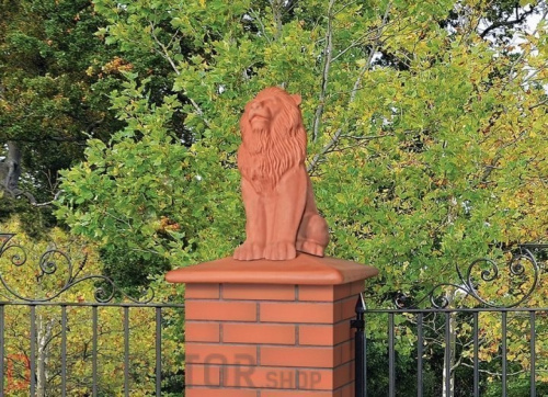 Клинкерный заборный оголовок KING KLINKER Lion Рубиновый красный (01), 445*445*520 мм