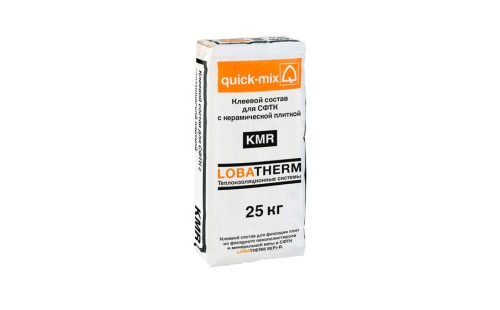 Клеящий раствор для утеплителя для СФТК с керамической плиткой Quick-mix KMR 72719, серый 25 кг
