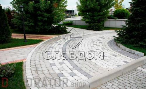 Плитка тротуарная ВЫБОР Классико 1КО.6, гладкая, белый