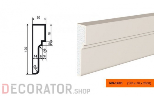 Молдинг LEPNINAPLAST МВ-120/1 2000*120*30 мм
