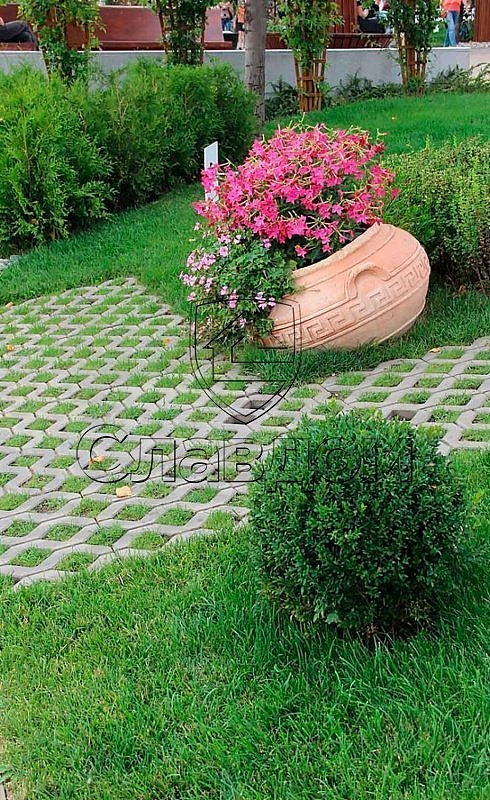 Газонная решетка ВЫБОР 1ГР.8 Стандарт гладкий, серый, 597*397*80 мм