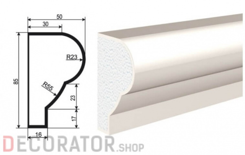 Молдинг LEPNINAPLAST МВ-85/1, 2000*85*50 мм