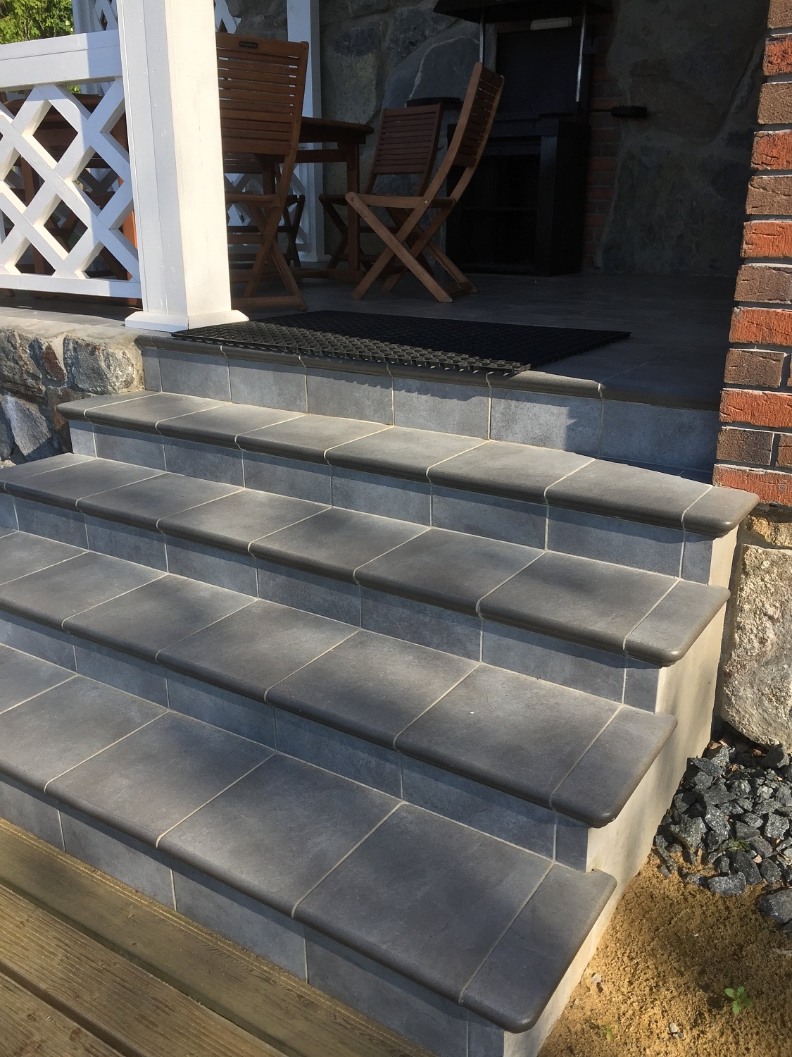 Монтаж клинкерных ступеней и плитки