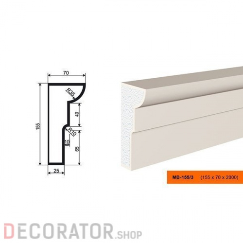 Молдинг LEPNINAPLAST МВ-155/3, 2000*155*70 мм