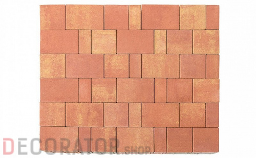 Плитка тротуарная BRAER Старый город Ландхаус Color Mix тип 9 "Закат", 80/160/240*160 мм