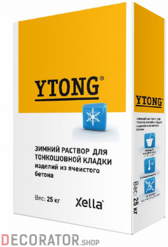 Раствор для тонкошовной кладки Зимний YTONG 25 кг