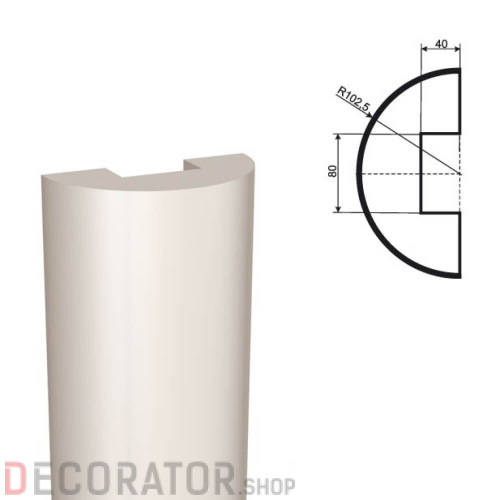 Полуколонна фасадная LEPNINAPLAST КЛВ-205/2 HALF, 2500*102,5*102,5 мм